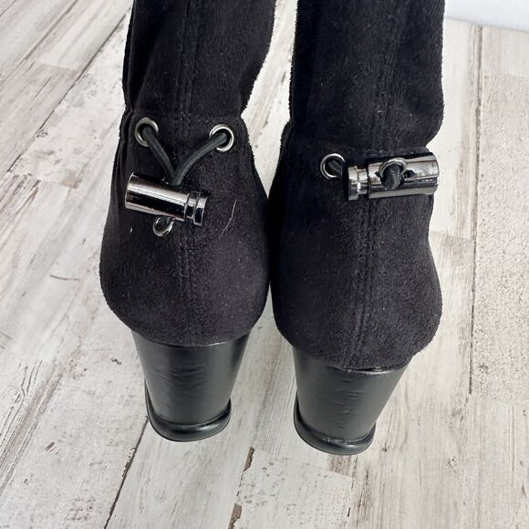 Calvin Klein Ianna Wedge Calf Boot Bootie Black 6.5 M Zipper Party Trendy Shoe - Picture 4 of 7
